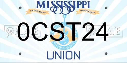 0CST24 Mississippi License Plate