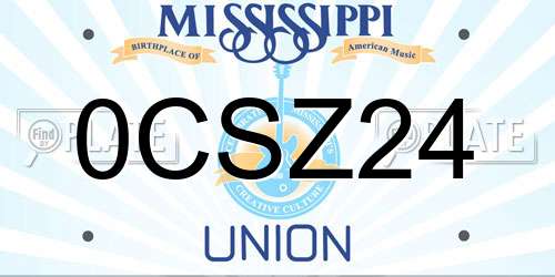 0CSZ24 Mississippi License Plate