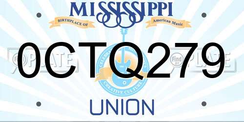 0CTQ279 Mississippi License Plate