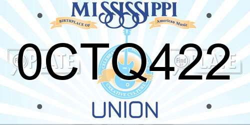 0CTQ422 Mississippi License Plate