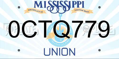 0CTQ779 Mississippi License Plate
