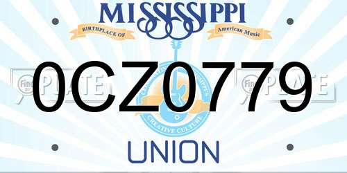 0CZ0779 Mississippi License Plate