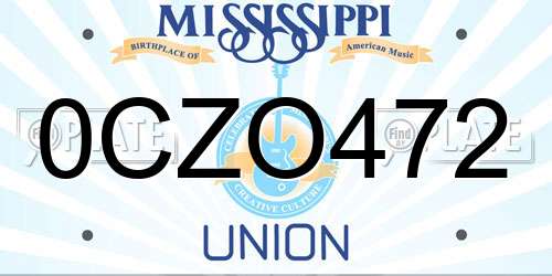 0CZO472 Mississippi License Plate