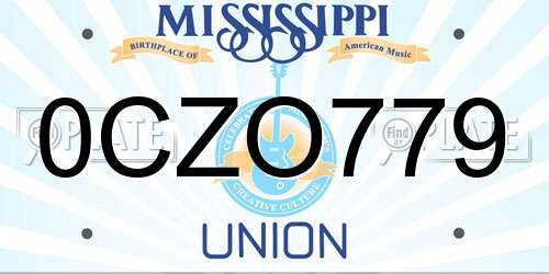 0CZO779 Mississippi License Plate