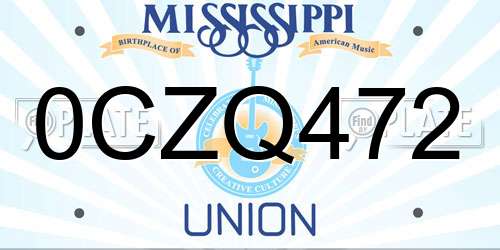 0CZQ472 Mississippi License Plate