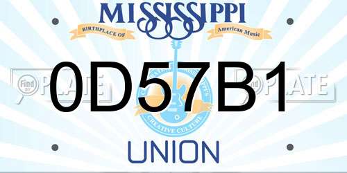 0D57B1 Mississippi License Plate