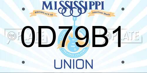 0D79B1 Mississippi License Plate