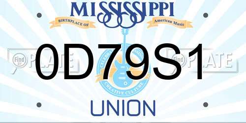 0D79S1 Mississippi License Plate