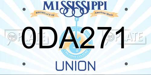 0DA271 Mississippi License Plate