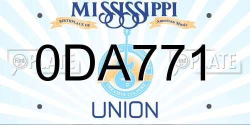 0DA771 Mississippi License Plate