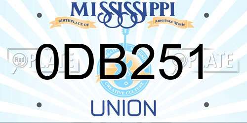 0DB251 Mississippi License Plate