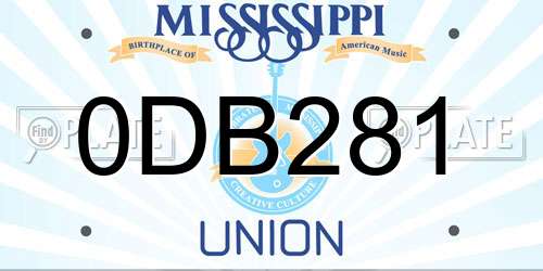 0DB281 Mississippi License Plate