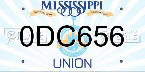 0DC656 Mississippi License Plate