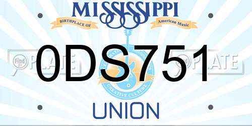 0DS751 Mississippi License Plate