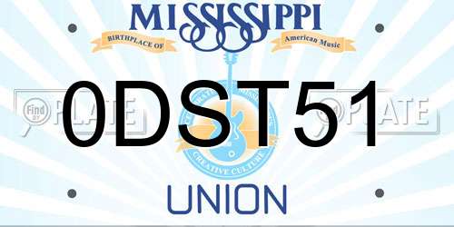 0DST51 Mississippi License Plate