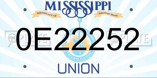 0E22252 Mississippi License Plate
