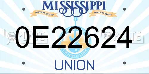 0E22624 Mississippi License Plate