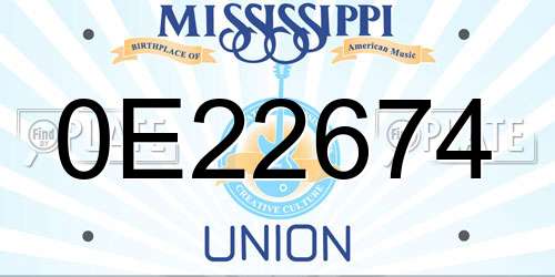0E22674 Mississippi License Plate