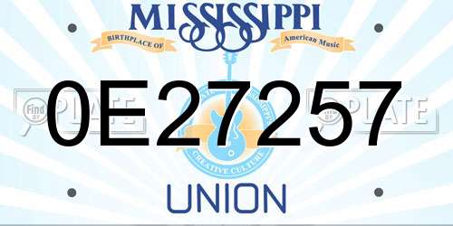 0E27257 Mississippi License Plate