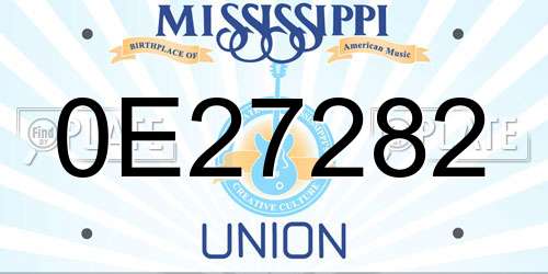 0E27282 Mississippi License Plate