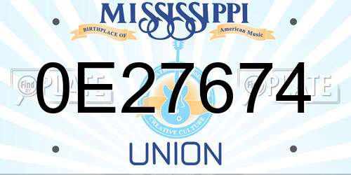 0E27674 Mississippi License Plate