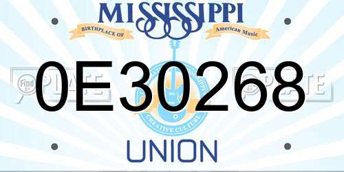 0E30268 Mississippi License Plate