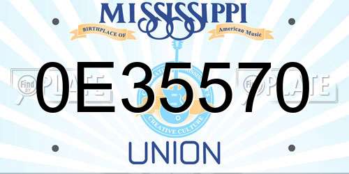 0E35570 Mississippi License Plate