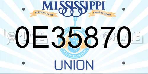 0E35870 Mississippi License Plate