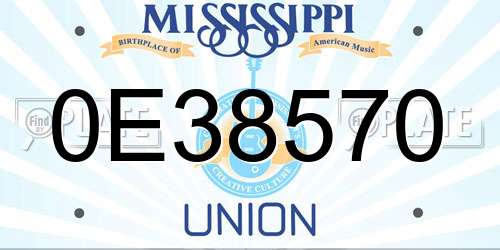 0E38570 Mississippi License Plate