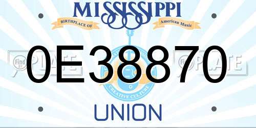 0E38870 Mississippi License Plate