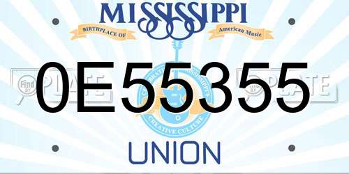 0E55355 Mississippi License Plate