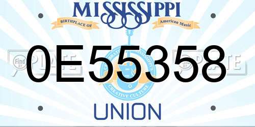 0E55358 Mississippi License Plate