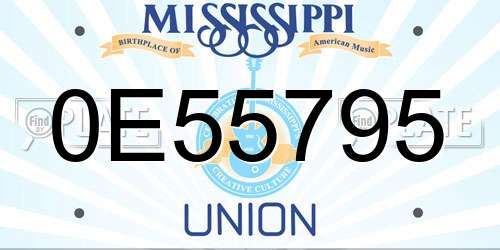 0E55795 Mississippi License Plate