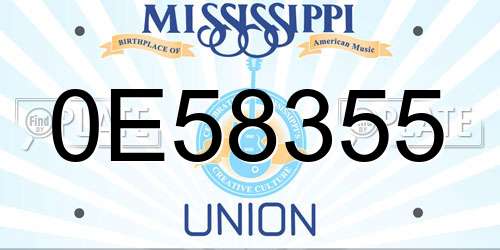 0E58355 Mississippi License Plate