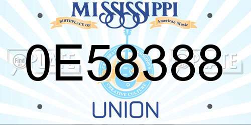 0E58388 Mississippi License Plate