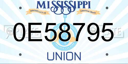 0E58795 Mississippi License Plate