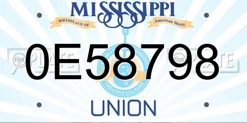 0E58798 Mississippi License Plate