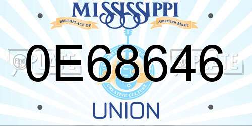 0E68646 Mississippi License Plate