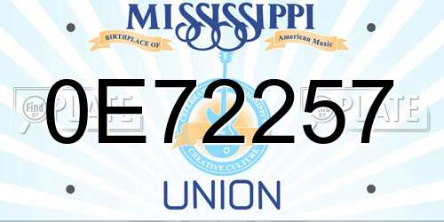 0E72257 Mississippi License Plate