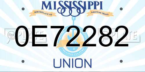0E72282 Mississippi License Plate