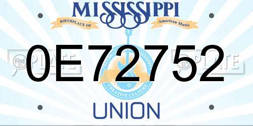 0E72752 Mississippi License Plate