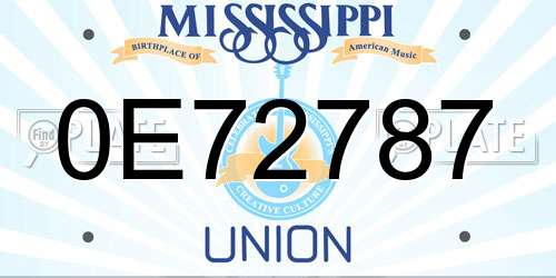 0E72787 Mississippi License Plate