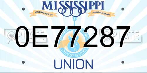 0E77287 Mississippi License Plate