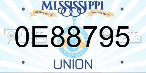 0E88795 Mississippi License Plate