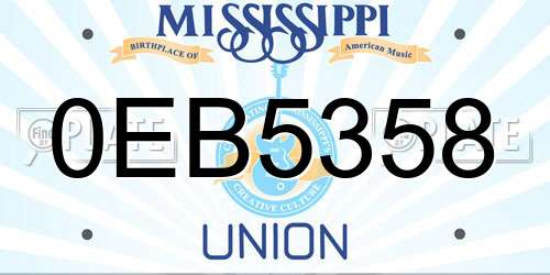 0EB5358 Mississippi License Plate