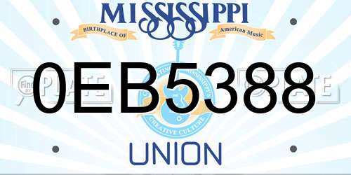 0EB5388 Mississippi License Plate
