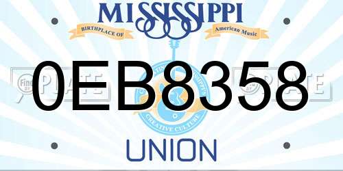 0EB8358 Mississippi License Plate