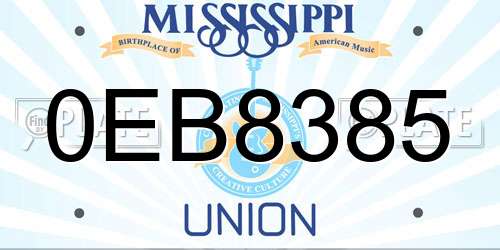 0EB8385 Mississippi License Plate
