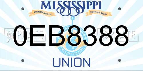 0EB8388 Mississippi License Plate