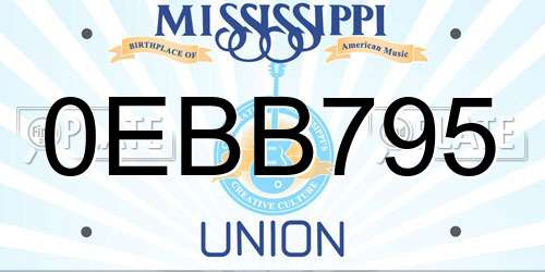 0EBB795 Mississippi License Plate